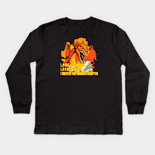 I,m not a bookworm, I,m a book dragon... I breathe fire when interrupted. Kids Long Sleeve T-Shirt